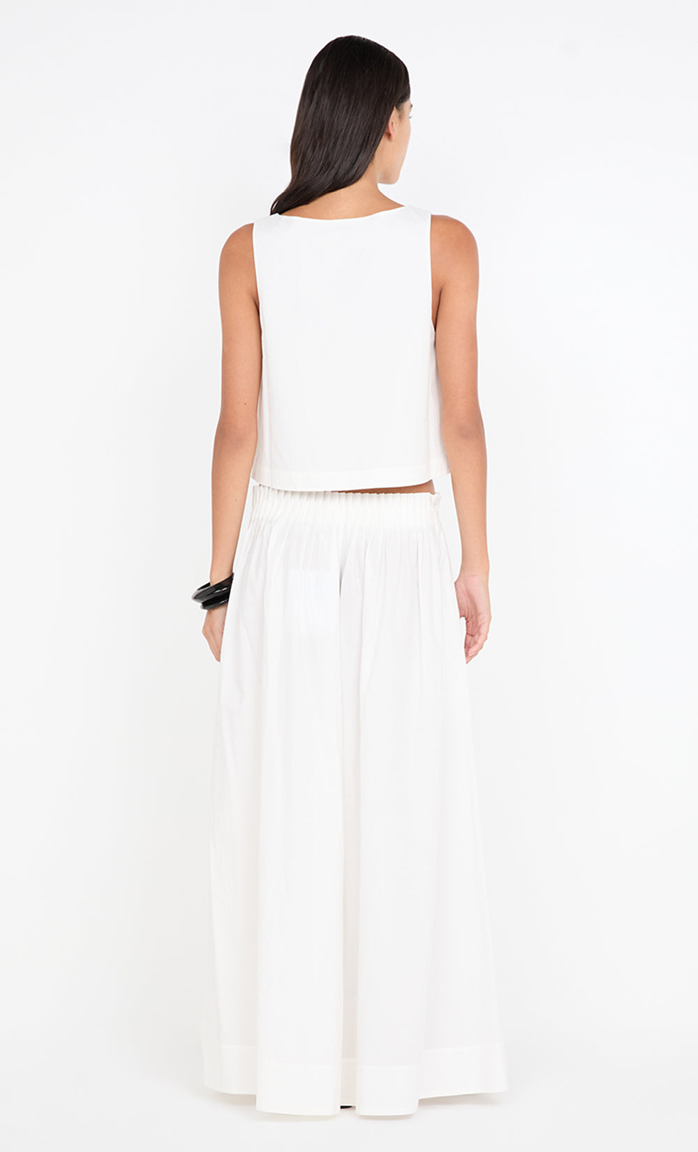 ALUCA PINTUCK MAXI SKIRT - WHITE - Image 4