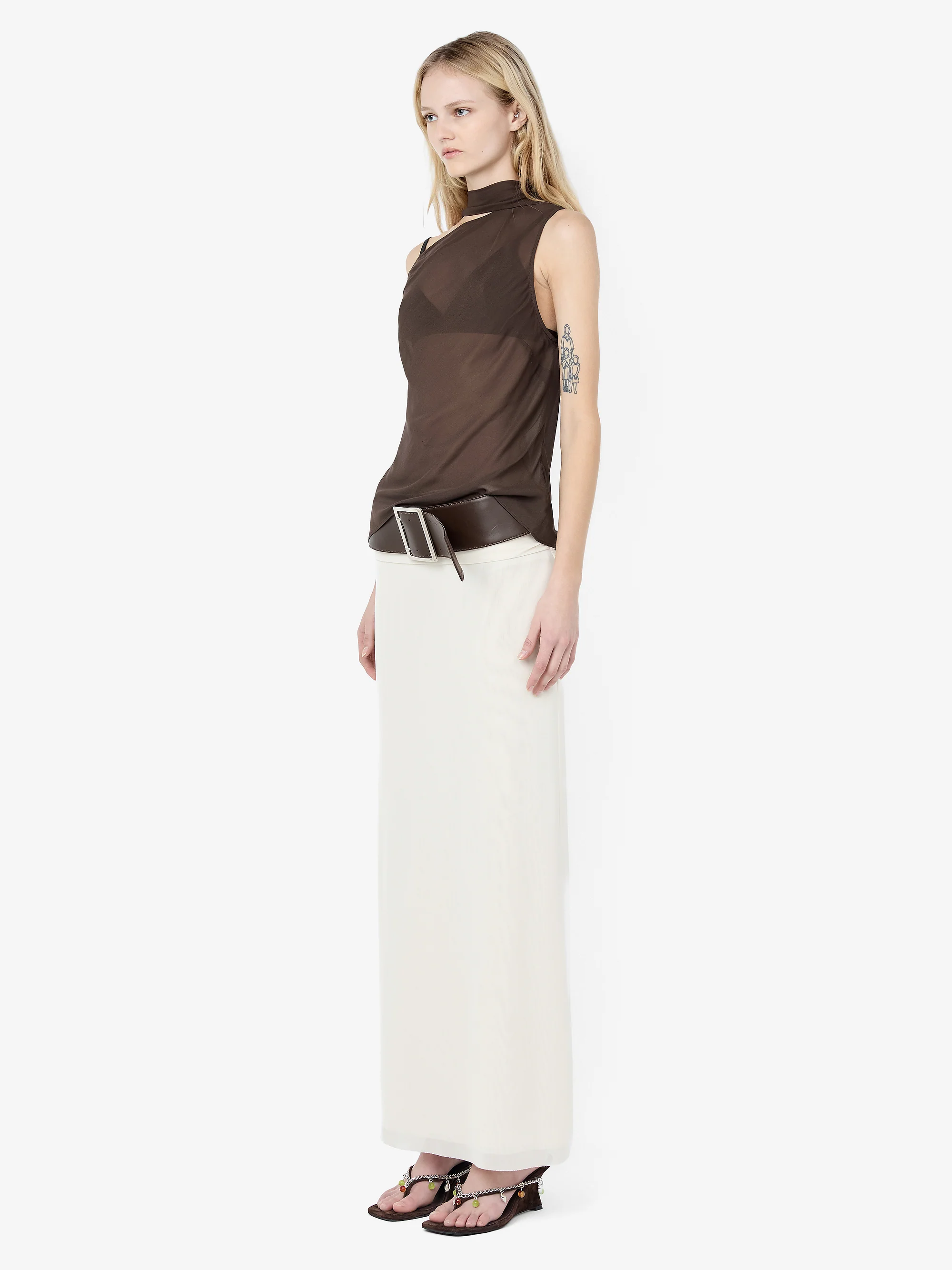 AUGUSTIN SCARF TOP - DARK CHOCOLATE - Image 3