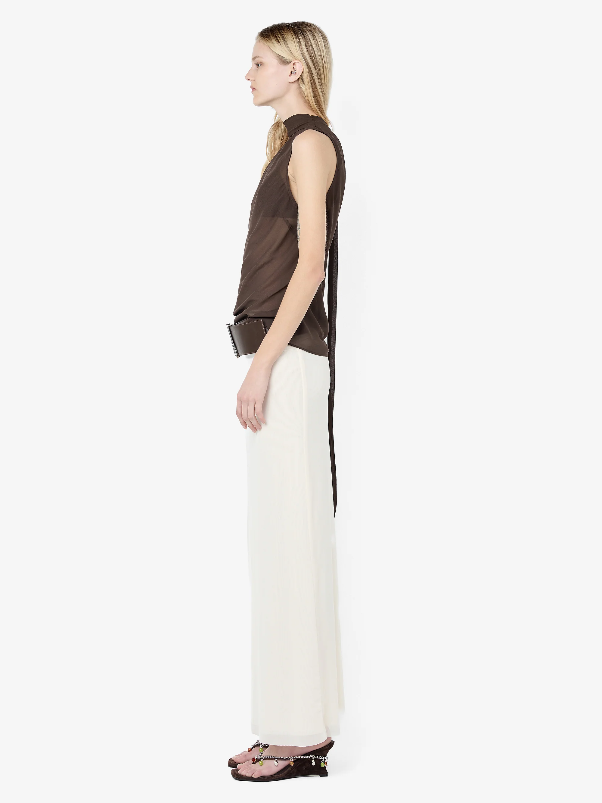 AUGUSTIN SCARF TOP - DARK CHOCOLATE - Image 4