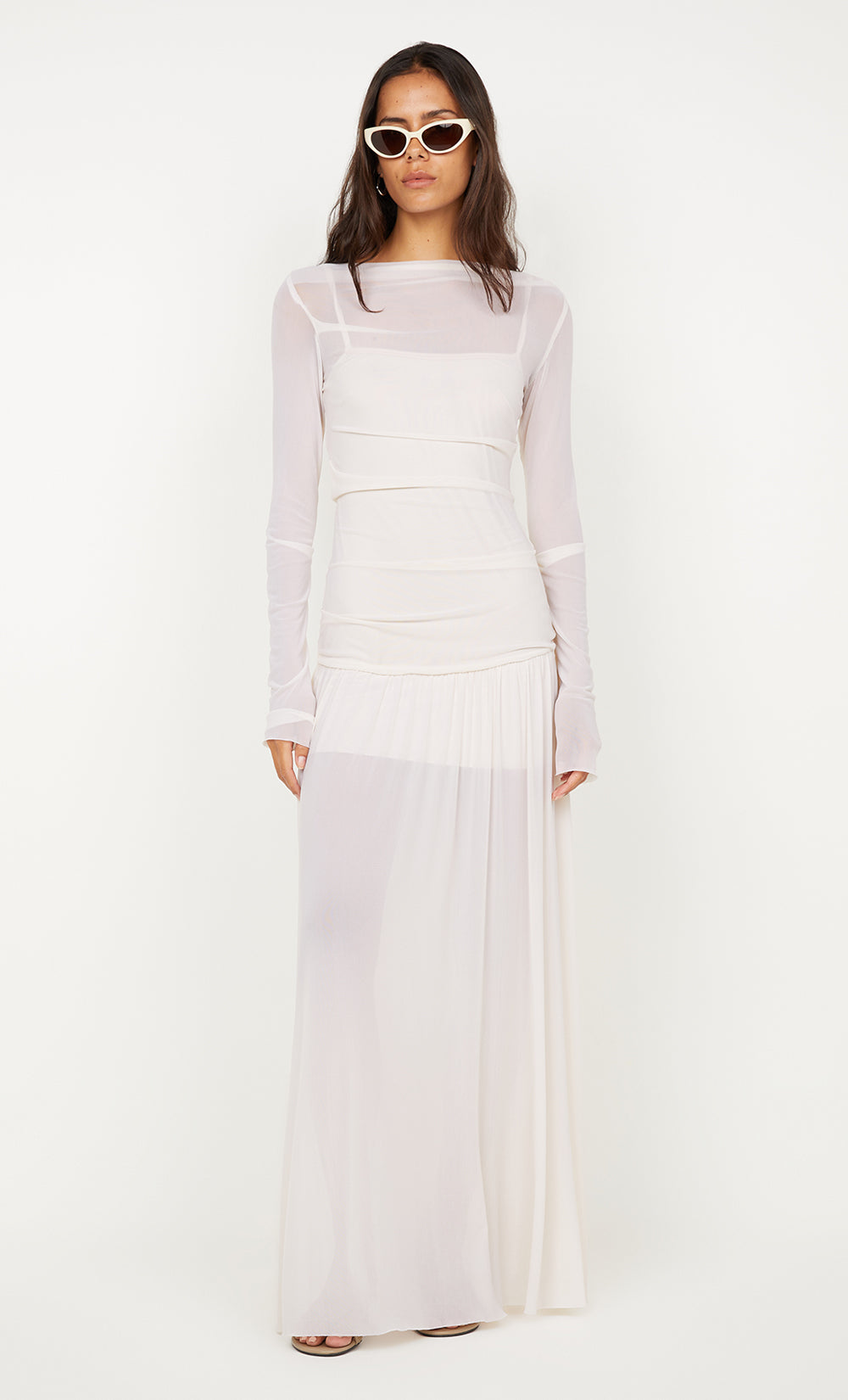 BLAINE LONG SLEEVE MAXI DRESS - BUTTER CREAM - Image 3