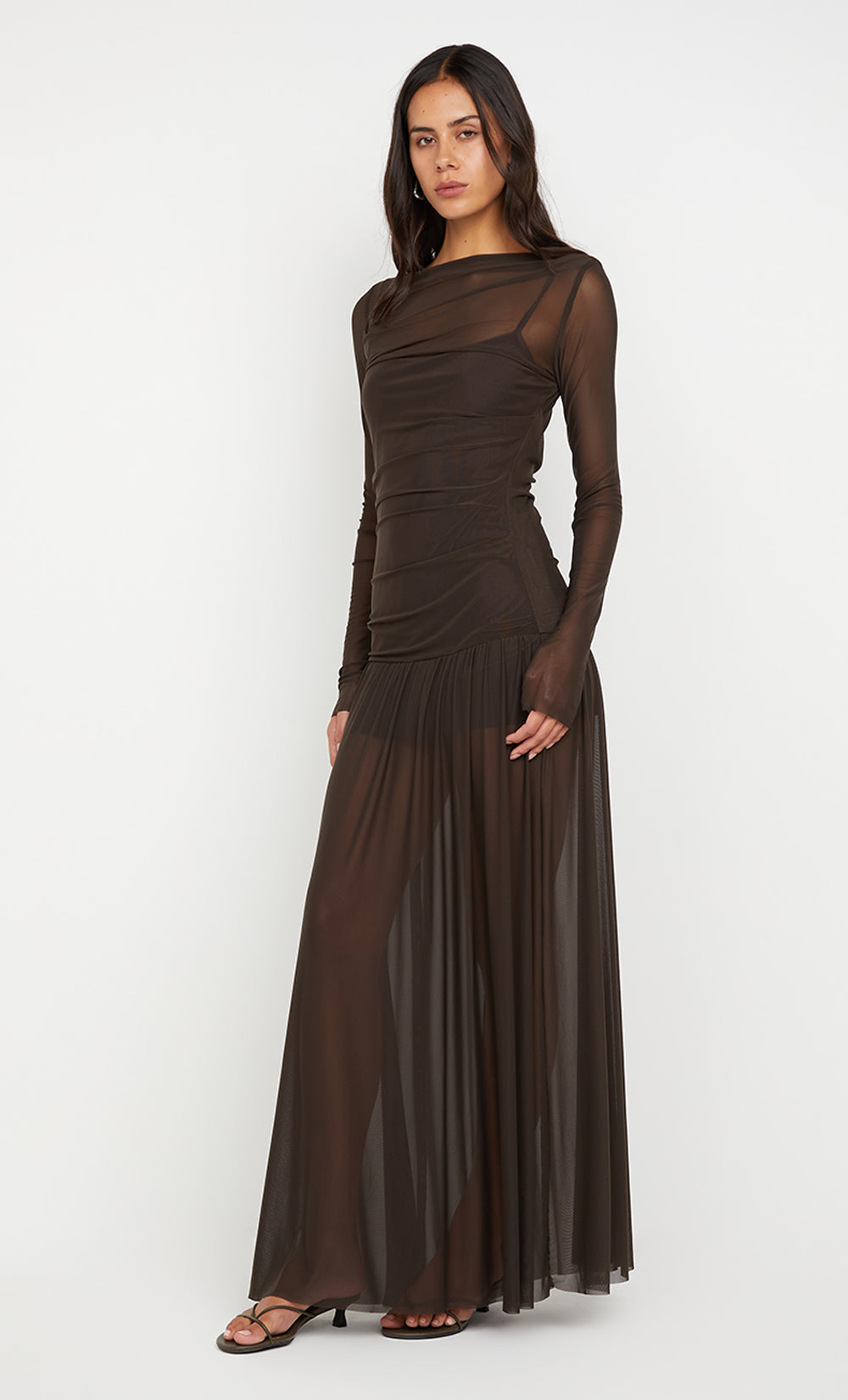 BLAINE LONG SLEEVE MAXI DRESS - CEDAR - Image 3