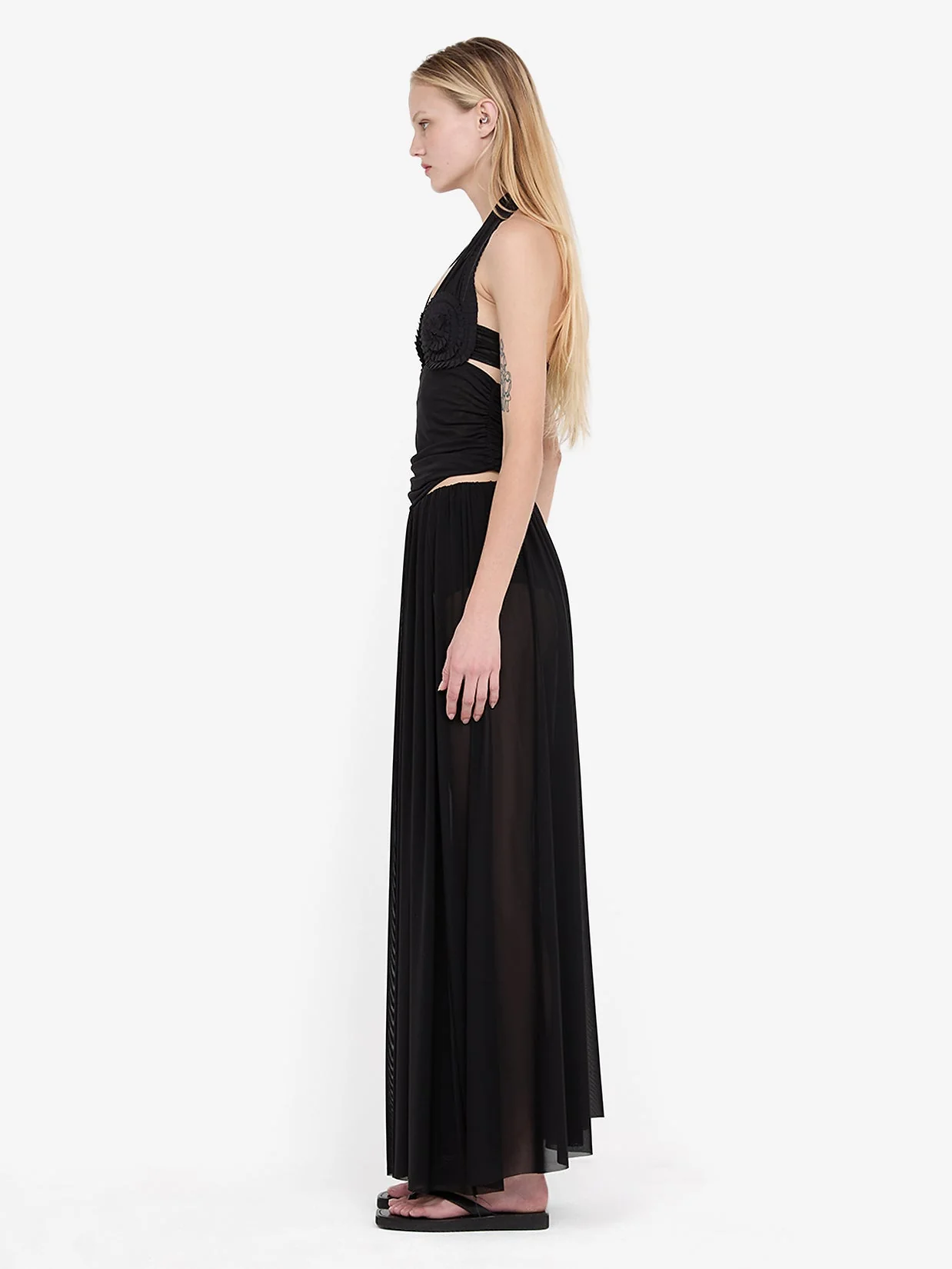 DANTE SPIRAL HALTER TOP - BLACK - Image 3