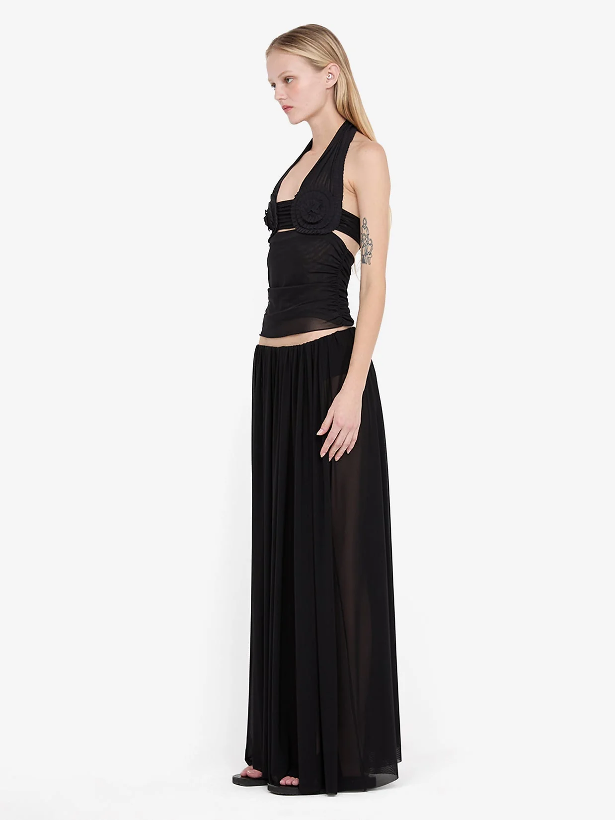 DANTE SPIRAL HALTER TOP - BLACK - Image 4