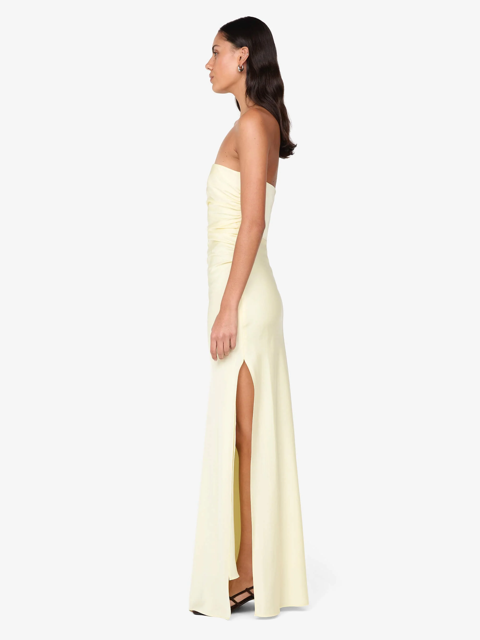 ETERNITY STRAPLESS MAXI DRESS - ICE YELLOW - Image 3
