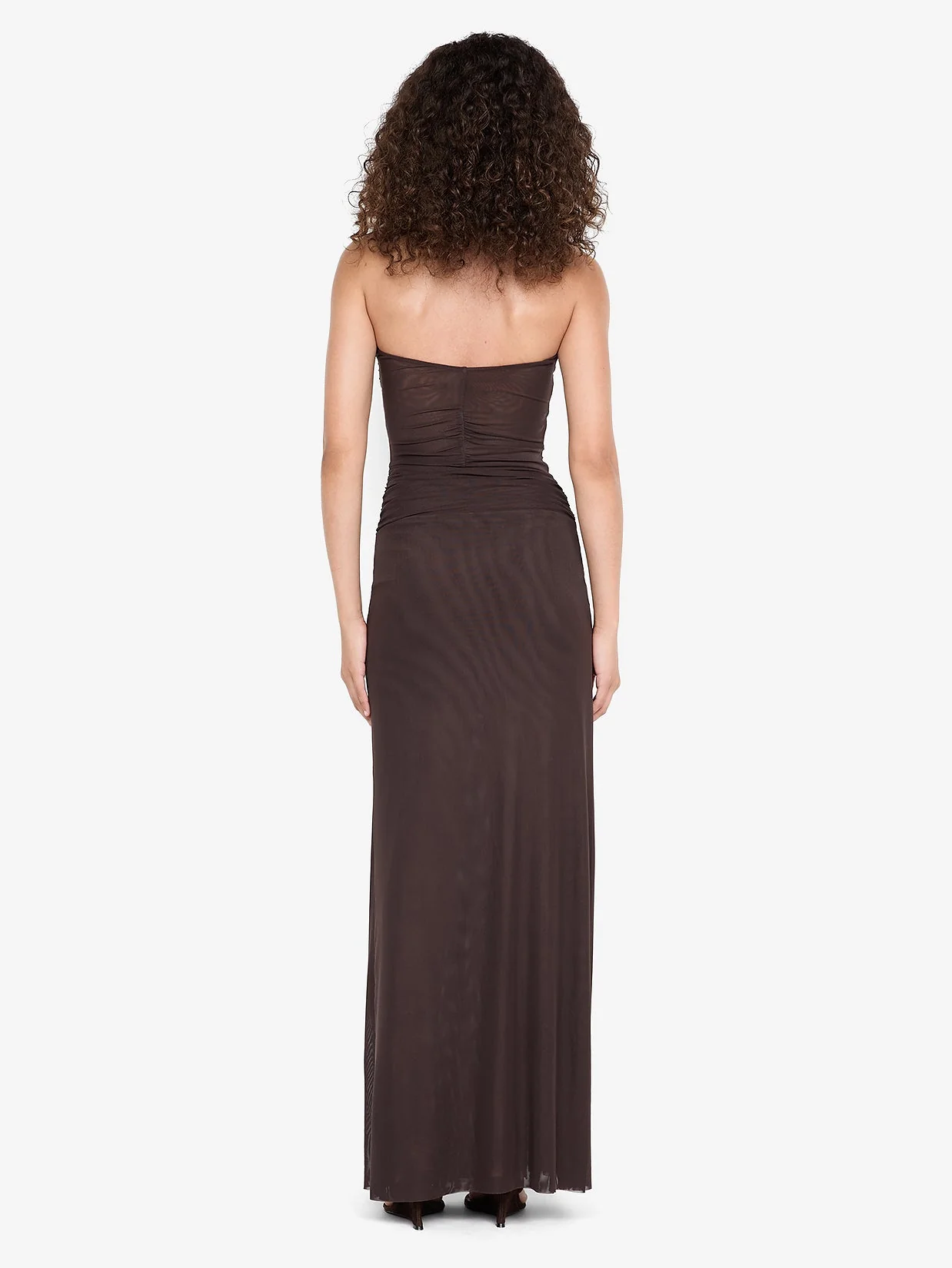 IDA STRAPLESS DRESS - DARK CHOCOLATE - Image 4