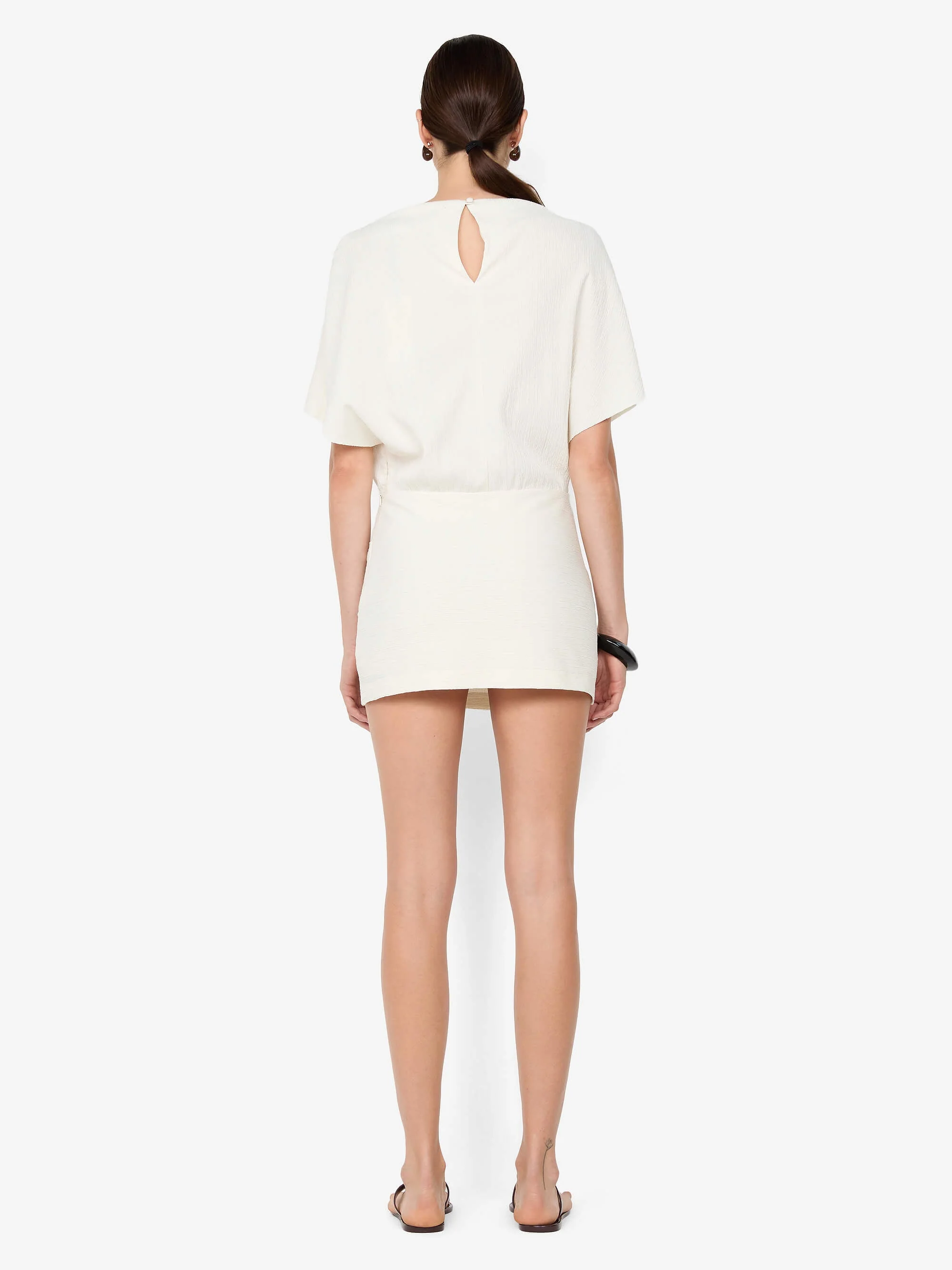 JOLENE MINI DRESS - IVORY - Image 4