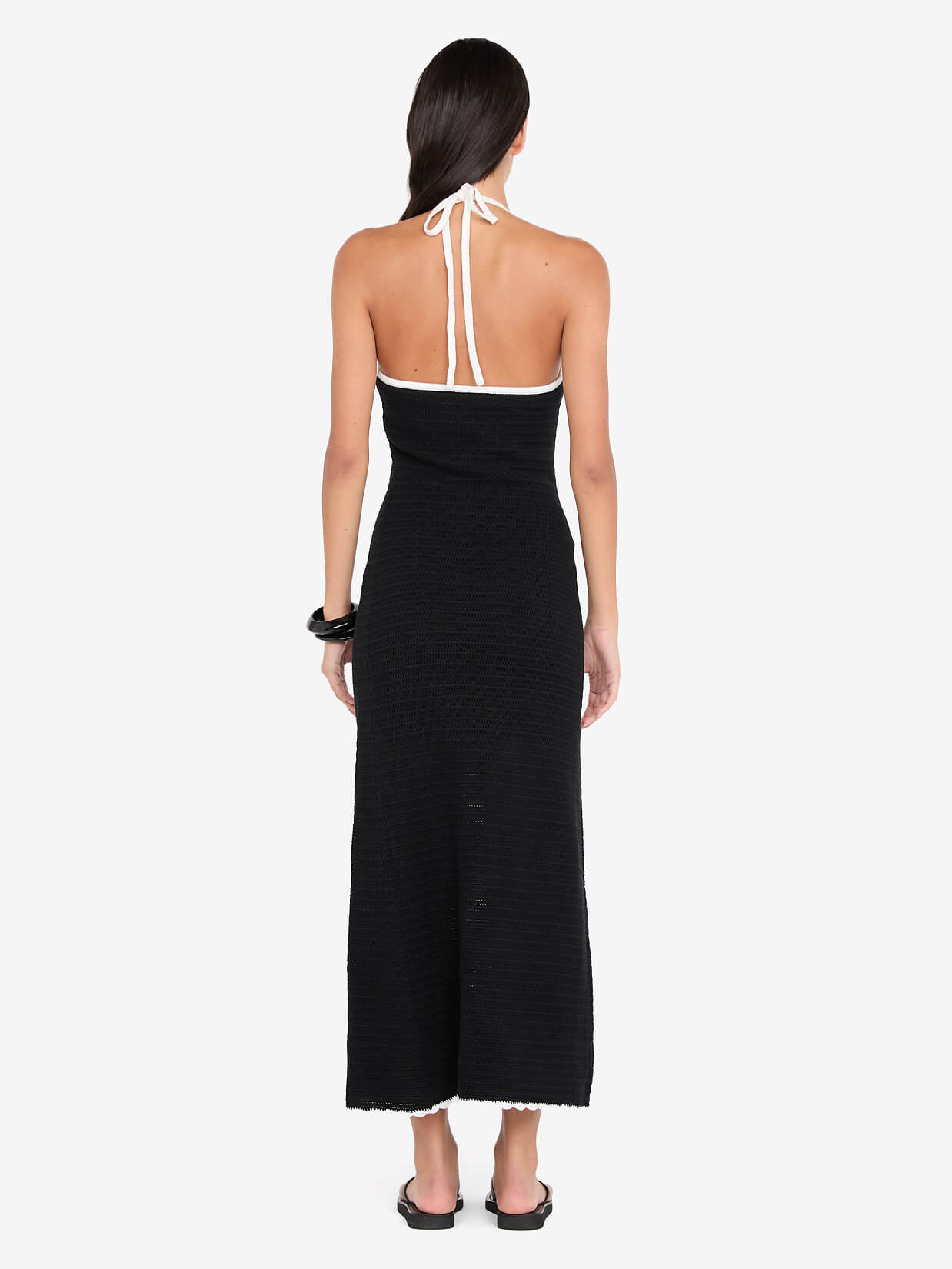 RAVYN HALTER MAXI DRESS - BLACK/WHITE - Image 3