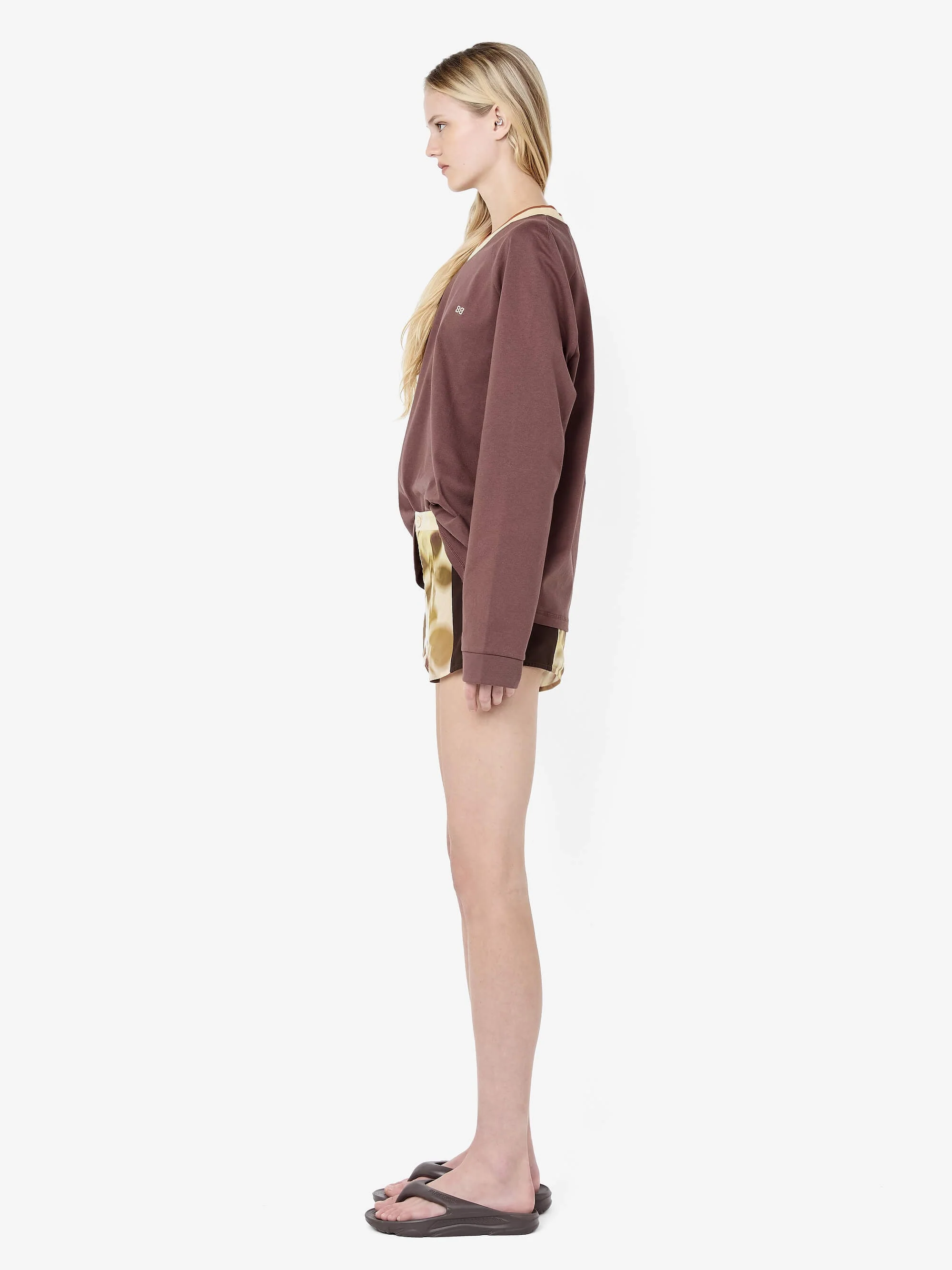 VARSITY LONG SLEEVE TEE - DARK CHOCOLATE - Image 4